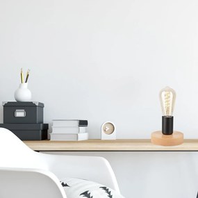 Čierna/v prírodnej farbe stolová lampa - LAMKUR