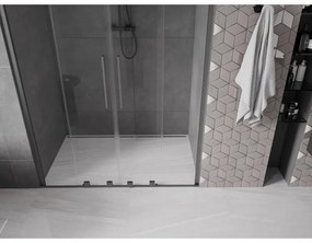 Mexen Velar Duo, posuvné dvere do otvoru 150x200 cm, 8mm číre sklo, grafitová matná, 871-150-000-02-66