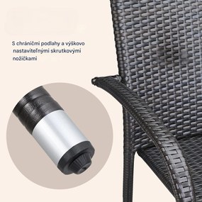 InternetovaZahrada Ratanové stoličky Comfort 4 ks - hnedá