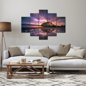 Obraz pláže pri západe slnka (150x105 cm)