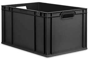 Sada 3 kusov - Eurobox Next Gen 2.0 Cycle - Stohovateľný kontajner s otvorenými rukoväťami - 600 x 400 x 320 mm - Antracit