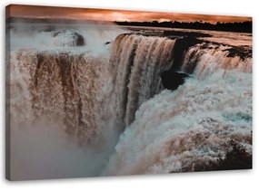Obraz na plátně Příroda při západu slunce u Niagarských vodopádů - 120x80 cm
