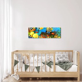 Obraz - Farebný koralový útes (s hodinami) (90x30 cm)