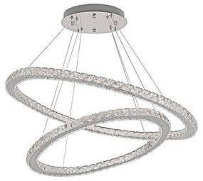 LED Stmievateľný luster na lanku LED/160W/230V 3000-6500K strieborná + DO