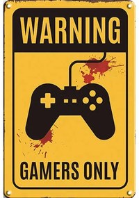 Ceduľa Warning Gamers Only