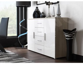 Komoda Cami, Farby: biela / biely lesk