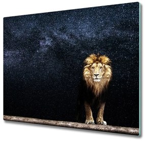 Sklenená doska na krájanie Lev na pozadí hviezd 60x52 cm