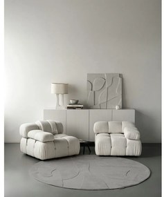 Sivý vlnený okrúhly koberec ø 200 cm Morphic Botanica – Agnella