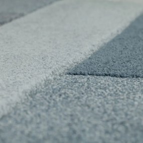 Flair Rugs, Kusový koberec Hand Carved Cosmos Denim Blue, 80x150, modrá, kancelária