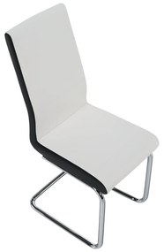 Kondela Jedálenská stolička, ekokoža biela, čierna/chróm, NEANA