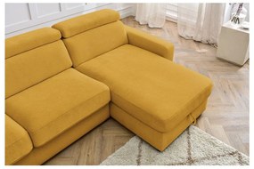 Rozkladacia rohová pohovka v horčicovej farbe (variabilná) Monaco – Bobochic Paris
