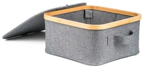 Úložný box G21 30 x 30 x 15 cm, bambusový s vekom, sivý