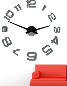 SENTOP | Moderné nalepovacie nástenné hodiny | 3D hodiny 12S053-Wanduhr HEU- analógové