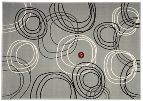Alfa Carpets, Kusový koberec Circles grey, 80x150, šedá, chodba / predsieň