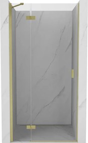 Mexen Mist-H, 1-krídlové sprchové dvere ľavé 115 cm, číre sklo, zlatý matný profil, 8A5-115-000-55-00-L