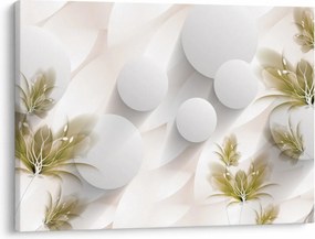Obraz - 3D kruhy s kvetinami (70x50 cm)