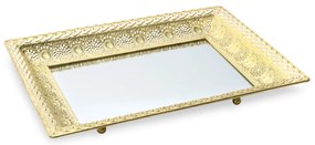 DEKORAČNÝ KOVOVÝ PODNOS GLORI SADA 3 KS 40X30 CM, 35X25 CM, 30X20 CM ZLATÁ