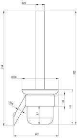 Deante Silia, nástenná toaletná WC kefa, brúsený bronz, DEA-ADI_C711