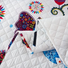 Prehoz na posteľ FAREBNÝ MOTÝĽ biely Rozmer: 170 x 210 cm