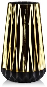 Sklenená váza Serenite 28 cm čierna/zlatá