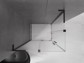 Mexen Velar L Duo, sprchový kút s posuvnými dverami 100 x 90 cm, 8mm sklo námraza, čierna matná, 871-100-090-02-33-70