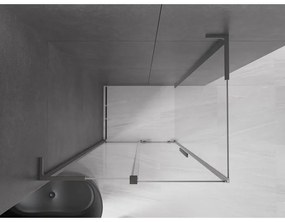 Mexen Velar L, sprchový kút s posuvnými dverami 90 x 80 cm, 8mm číre sklo, brúsený grafit, 871-090-080-03-95