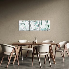 Obraz - Lúka vektor (s hodinami) (90x30 cm)