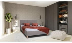 Čalúnená posteľ s matracom a úložným priestorom MARIA 160x200 cm taupe