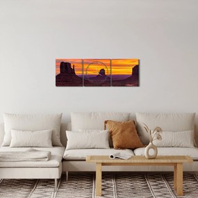 Obraz - Monument Valley v Arizone (s hodinami) (90x30 cm)