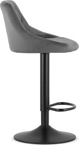 LEOBERT Barová stolička Hocker - otočná, výškovo nastaviteľná, sivá