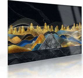 Sklenený obraz - Zlaté hory (70x50 cm)