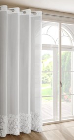 ZÁCLONA NA KRÚŽKOCH EVA MINGE ROSES7 140X250 CM BIELA