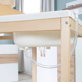 Prebaľovací pult v dekore brezy v bielo-prírodnej farbe Baby Pool – Roba