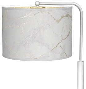 Stolná lampa Senso, 1x biele/zlaté textilné tienidlo, w