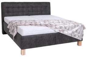 Čalúnená posteľ s úložným priestorom VIOLET 160x200 cm bez matraca, tmavosivá
