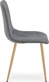 Set štyroch jedálenských stoličiek LIBRA tmavosivé / hnedé nohy (4 ks)