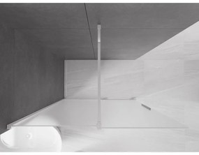 Mexen Velar, sprchová zástena s posuvnými dverami Walk-in 160 x 200 cm, 8mm sklo námraza, chrómová, 871-160-000-33-01