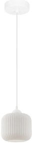 Závesné svietidlo Riffle, 1x biele sklenené tienidlo, w