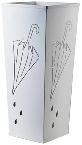 Kovový stojan na dáždniky Cedric White Square, 48,5x20,5 cm