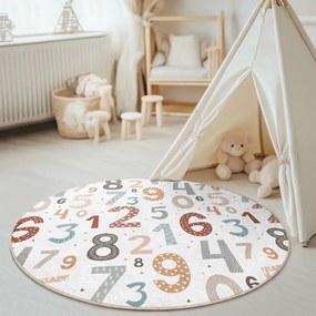 Prateľný detský hrací koberec ø100 cm Happy Numbers – Mila Home
