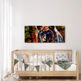 Obraz - Medveď, maľba (120x50 cm)