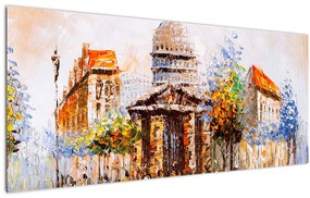 Obraz - Maľovaná mestská pamiatka (120x50 cm)