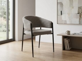 Jedálenská stolička AKITA s čiernymi nohami, sivá