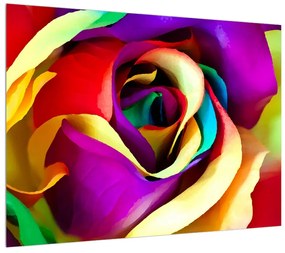 Farebný obraz abstraktnej ruže (70x50 cm)