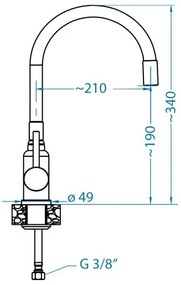 ALVEUS 1144429-Drezová batéria s flexibilným ramienkom MINTAS 34 cm oceľ/béžová