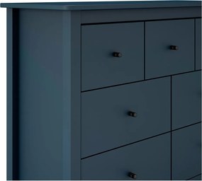 Tmavomodrá nízka komoda z borovicového dreva 110x80 cm Misti - Marckeric