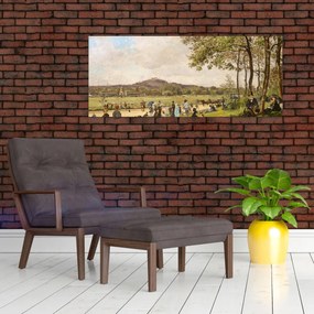 Obraz - French 19th Century, Race Course at Longchamps, reprodukcia (120x50 cm)