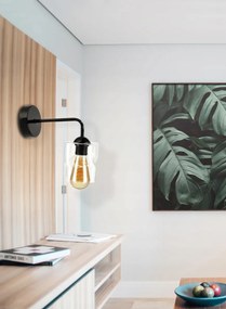 BERGE LED nástenné svietidlo sklenené rolovacie štvorcové - priehľadné