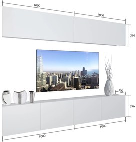 Obývacia stena Belini Premium Full Version šedý antracit Glamour Wood + LED osvetlenie Nexum 96