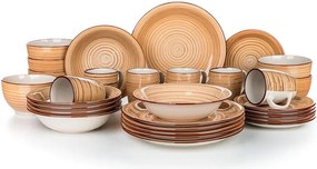 Keramická jedálenská súprava SPIRAL BROWN 30 ks